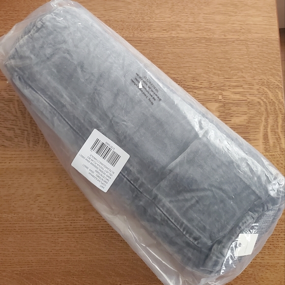 Anthropologie Velvet Trova Bolster Pillow - slate - Picture 10 of 13